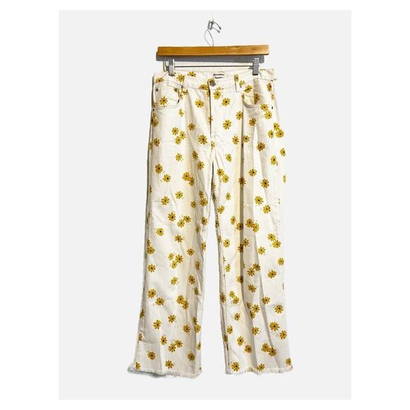 Reformation Fawcett Wide Leg Cropped High Waist Jeans Daisy Dazed White 30 - Picture 3 of 12